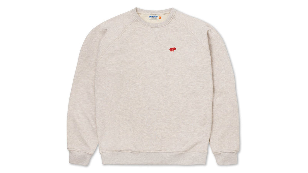 Karhu Classic Chest Logo Sweatshirt - Oatmeal Melange / Granata  KA00161-OM32